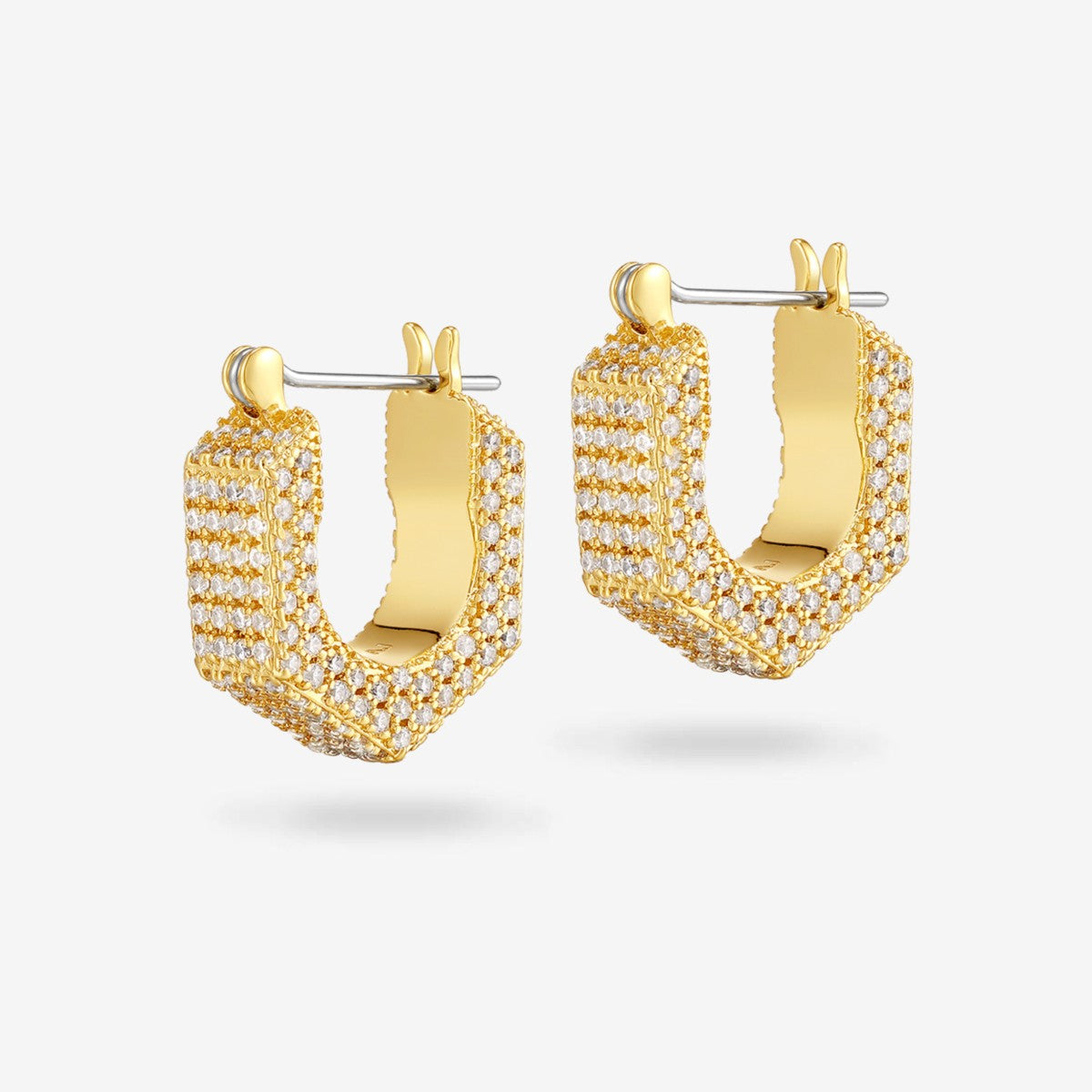 Gold chain hot sale link earrings