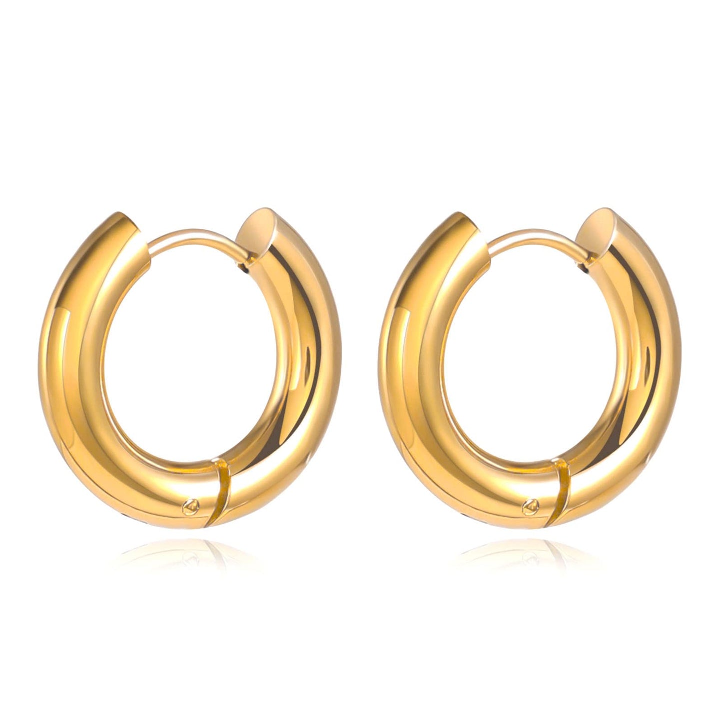 18K Gold Chunky Hoop Earrings