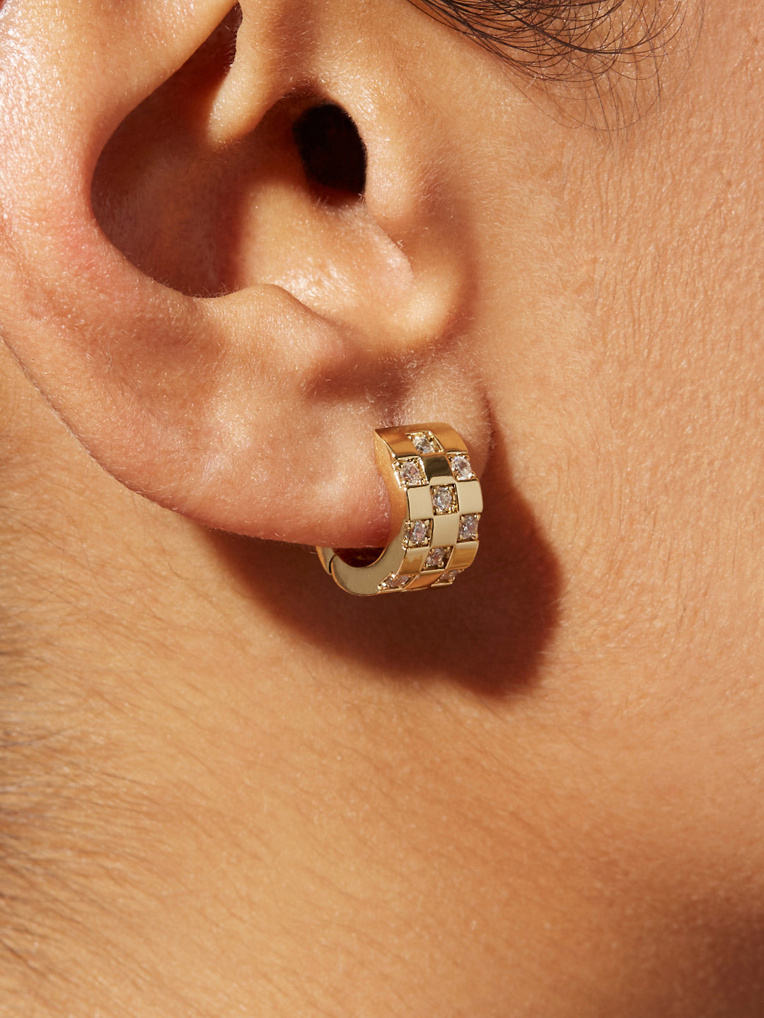 small cz hoop earrings