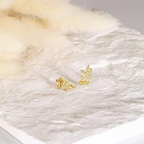 18K Gold Leaf Ear Cuff Earrings