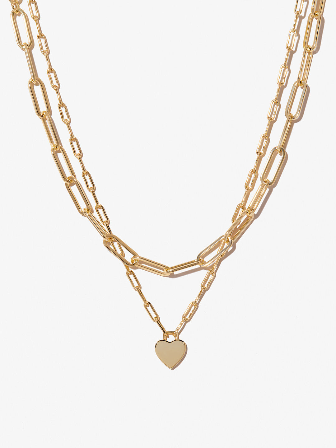 Heart Layered Paperclip Necklace